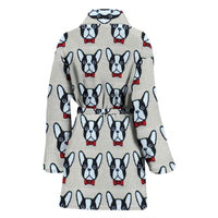 French Bulldog Pattern Print Limited Edition Women's Bath Robe-Free Shipping - Deruj.com