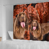 Sussex Spaniel On Brown Print Shower Curtains-Free Shipping - Deruj.com
