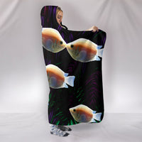 Kissing Gourami Fish Print Hooded Blanket-Free Shipping - Deruj.com