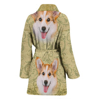 Cute Pembroke Welsh Corgi Print Women's Bath Robe-Free Shipping - Deruj.com