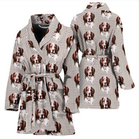 Brittany Dog Pattern Print Women's Bath Robe-Free Shipping - Deruj.com
