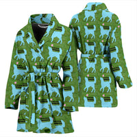 Golden Retriever Dog Art Pattern Print Women's Bath Robe-Free Shipping - Deruj.com