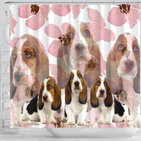 Basset Hound Print Shower Curtains- Free Shipping