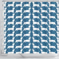 Dachshund Dog Art On SkyBlue Print Shower Curtains-Free Shipping - Deruj.com