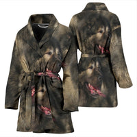 Caucasian Shepherd Dog Print Women's Bath Robe-Free Shipping - Deruj.com