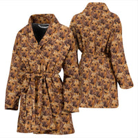 Rhodesian Ridgeback Dog In Lots Print Women's Bath Robe-Free Shipping - Deruj.com
