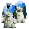 American Eskimo Print Women's Bath Robe-Free Shipping - Deruj.com