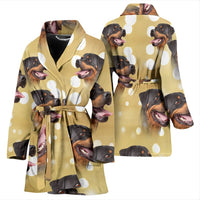 Rottweiler Dog Print Women's Bath Robe-Free Shipping - Deruj.com