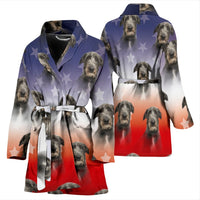 Scottish Deerhound Dog Print Women's Bath Robe-Free Shipping - Deruj.com