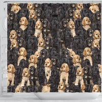 Cocker Spaniel In Lots Print Shower Curtain-Free Shipping - Deruj.com