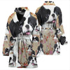 Cute Japanese Chin Dog Floral Print Women's Bath Robe-Free Shipping - Deruj.com