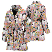 Japanese Chin Dog Pattern Print Women's Bath Robe-Free Shipping - Deruj.com