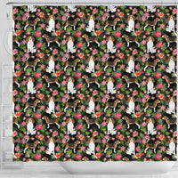 Beagle Dog Floral Print Shower Curtains-Free Shipping - Deruj.com