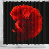 Red Siamese Fighting Fish (Betta Fish) Print Shower Curtains-Free Shipping - Deruj.com
