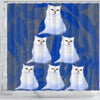 White Persian Cat Print Shower Curtains-Free Shipping - Deruj.com