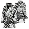 Black & White Snake Print Women's Bath Robe-Free Shipping - Deruj.com