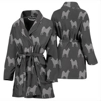 Akita Dog Pattern Print Women's Bath Robe-Free Shipping - Deruj.com