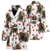 Weimaraner Dog Paw Patterns Print Women's Bath Robe-Free Shipping - Deruj.com