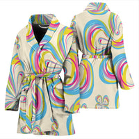 Floral Designed Print Women's Bath Robe-Free Shipping - Deruj.com
