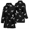 Whippet Dog Pattern Print Women's Bath Robe-Free Shipping - Deruj.com