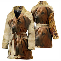 Rhodesian Ridgeback Print Women's Bath Robe-Free Shipping - Deruj.com