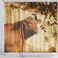 Red Brangus Cattle Print Shower Curtain-Free Shipping - Deruj.com