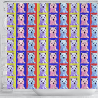 Westie Colorful Pattern Print Shower Curtains-Free Shipping - Deruj.com