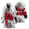 Cute Poodle Print Women's Bath Robe-Free Shipping - Deruj.com