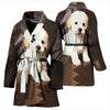 Shih-Poo Dog Print Women's Bath Robe-Free Shipping - Deruj.com