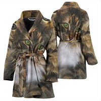 Maine Coon Cat Print Women's Bath Robe-Free Shipping - Deruj.com