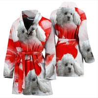 Lovely Poodle Print Women's Bath Robe-Free Shipping - Deruj.com