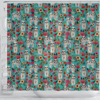 Shih Tzu Dog Floral Print Shower Curtains-Free Shipping - Deruj.com