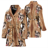 Amazing Bulldog Print Women's Bath Robe-Free Shipping - Deruj.com