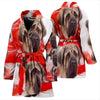 English Mastiff On Red Print Women's Bath Robe-Free Shipping - Deruj.com