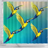 Blue And Yellow Macaw Parrot Print Shower Curtains-Free Shipping - Deruj.com