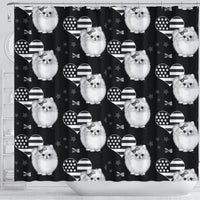 Pomeranian Dog Patterns Print Shower Curtain-Free Shipping - Deruj.com