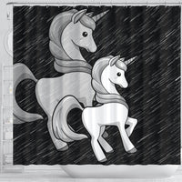 Black-White Unicorn Print Shower Curtain-Free Shipping - Deruj.com