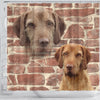 Wirehaired Vizsla On Wall Print Shower Curtains-Free Shipping - Deruj.com