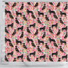Rottweiler Dog Floral Print Shower Curtain-Free Shipping - Deruj.com