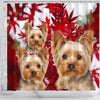 Yorkshire Terrier On Red Print Shower Curtains-Free Shipping - Deruj.com