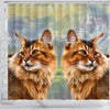 Amazing Somali Cat Print Shower Curtains-Free Shipping - Deruj.com