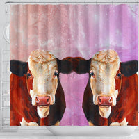 Simmental Cattle (Cow) Print Shower Curtains-Free Shipping - Deruj.com
