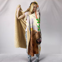 Golden Retriever in heart Print Hooded Blanket-Free Shipping - Deruj.com