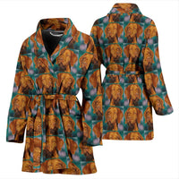 Wirehaired Vizsla Dog Art Print Women's Bath Robe-Free Shipping - Deruj.com