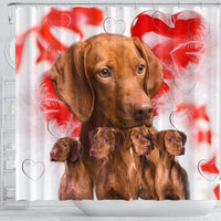 Cute Vizsla Print Shower Curtains-Free Shipping - Deruj.com