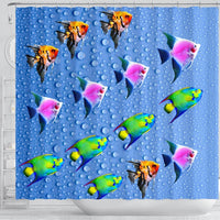 Colorful Angel Fish Print Shower Curtains-Free Shipping - Deruj.com