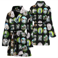West Highland White Terrier Dog Pattern Print Women's Bath Robe-Free Shipping - Deruj.com