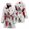 West Highland White Terrier Print Women's Bath Robe-Free Shipping - Deruj.com