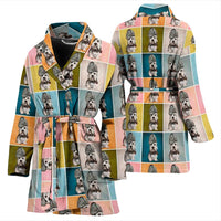 Dandie Dinmont Terrier Dog Pattern Print Women's Bath Robe-Free Shipping - Deruj.com