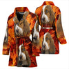 Basset Hound Print Women's Bath Robe-Free Shipping - Deruj.com